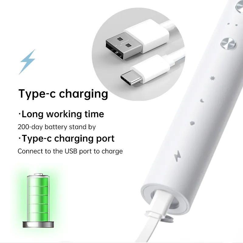 T8 S18 Whitening Adult Sonic Electric Toothbrush With toothbrush head