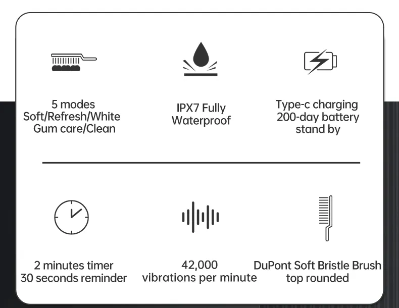 T6 electric toothbrush with 3 head brush T6 electric toothbrush with 3 head brush