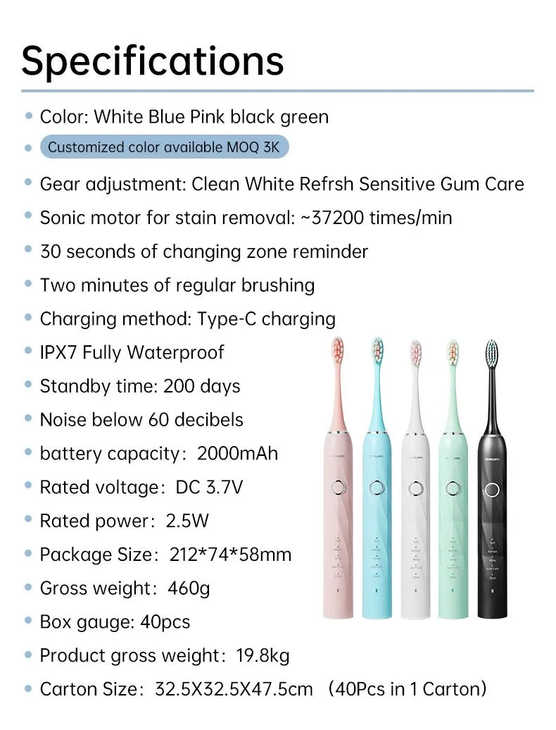 T6 electric toothbrush with 3 head brush T6 electric toothbrush with 3 head brush