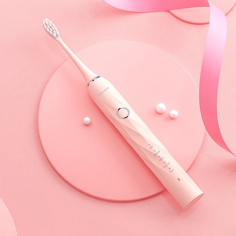 USB Rechargeable Soft Bristle Adult Electric Toothbrush Waterproof Ultrasonic Automatic with Replaceable Heads IPX7 Certified