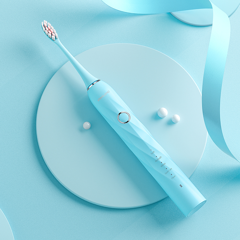 USB Rechargeable Soft Bristle Adult Electric Toothbrush Waterproof Ultrasonic Automatic with Replaceable Heads IPX7 Certified
