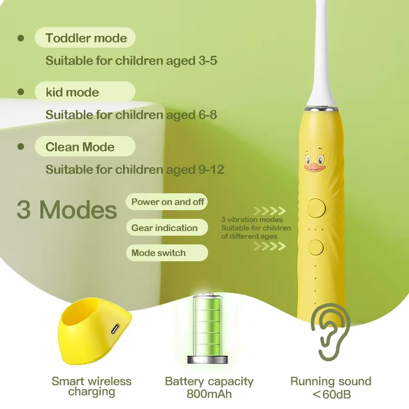 Wholesale Children's Electric Toothbrush Smart Sonic Household Soft Bristle Toothbrush Portable Kids Cartoon Toothbrush