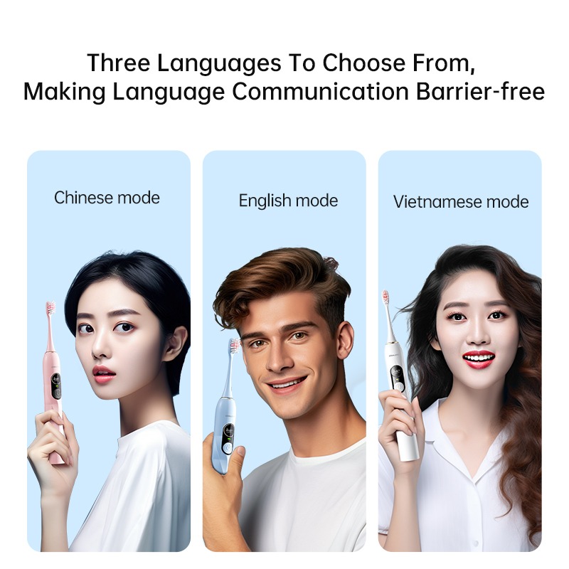 Powerful Smart Reminder Automatic Toothbrush Sonic Cleaning Vibrating Electric Toothbrush With Screen
