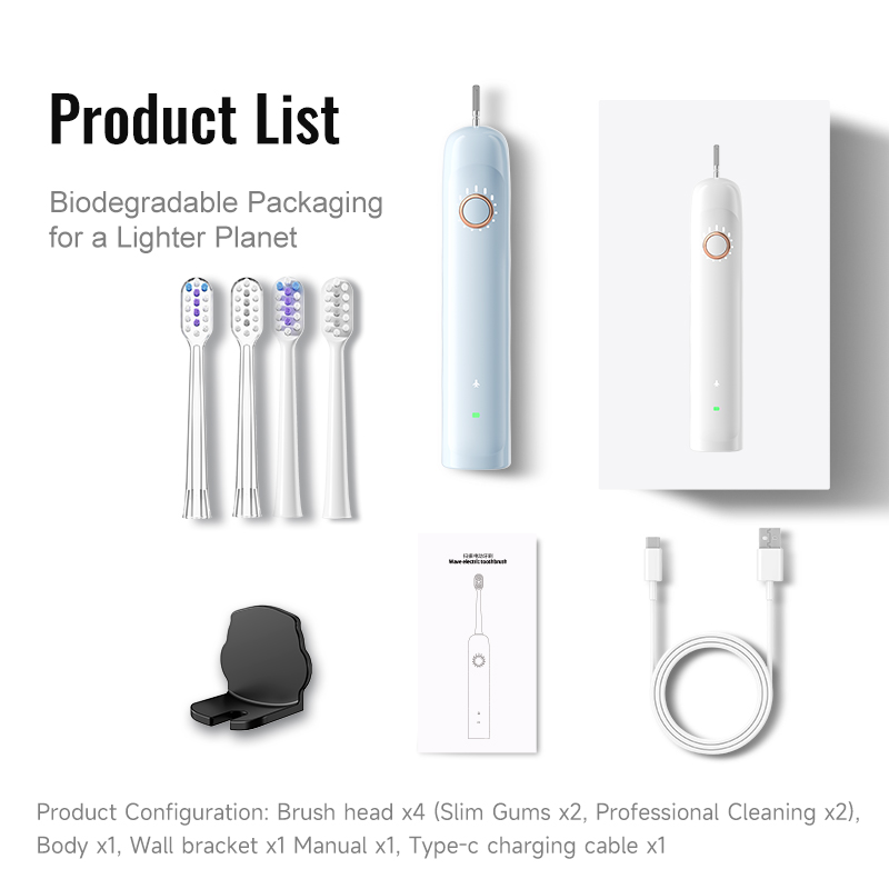Hot Sale Slim Sonic Ultrasonic Oscillation Electric Toothbrush for Adults Custom Private Label