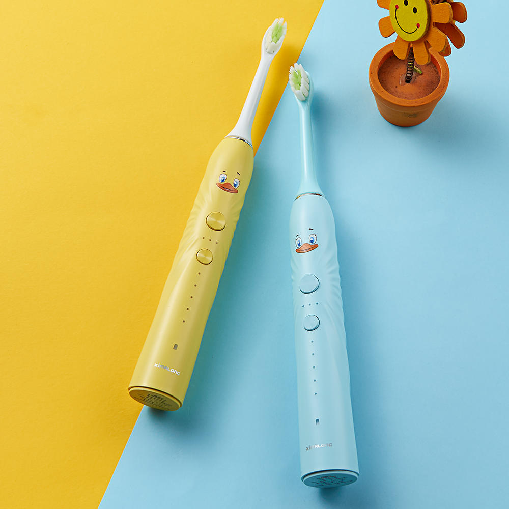 Wholesales Kids Yellow Duck Children Ultrasonic Sonic Electric Toothbrush for Kids Baby Sonic Toothbrush